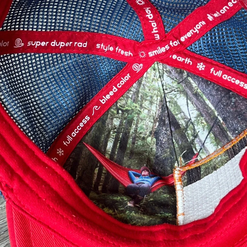 Bigtruck Kids Goggle Trucker Hat Red Blue Snapback Mesh Cap Lake Tahoe Forest